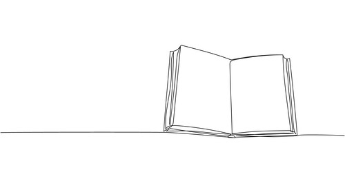open notepad textbook book on the table one line vector image