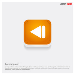 Previous back icon orange abstract web button vector