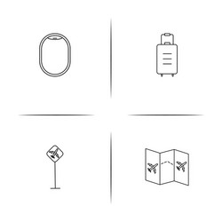 Travel simple linear icon setsimple outline icons vector