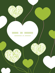Abstract swirls texture heart symbol frame pattern vector