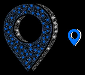 Map marker shadow - bright web mesh with light vector