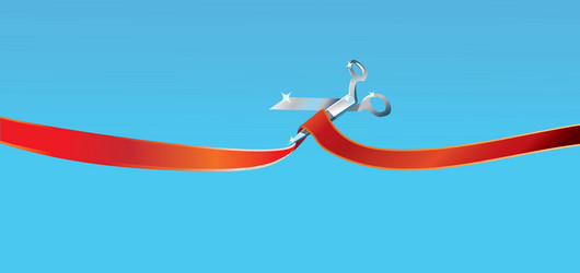 scissors cutting ribbon vector