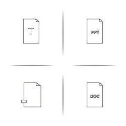 files and folders sign simple linear icon vector image