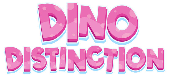 font design for dino distinctiion in pink vector