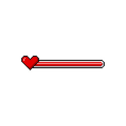 full red line progress bar game menu with heart vector image