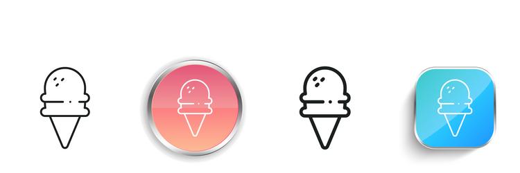 ice cream icon thin linear regular and button vector image