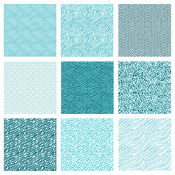 set of seamless abstract pattern waves background vector image