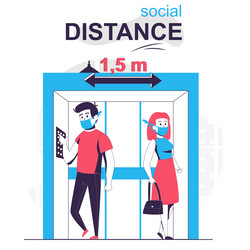 Social distance isolated cartoon concept vector