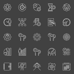 Time management pixel perfect linear icons set Vector Image
