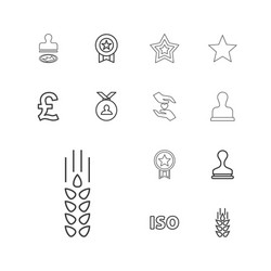 13 quality icons vector