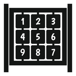 cubes with numbers on playground icon simple style vector image