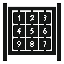 cubes with numbers on playground icon simple style vector