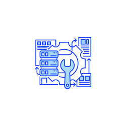 database recovery line icon linear style sign vector image