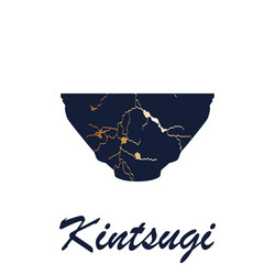 Renovated kintsugi japanese vase art color sketch vector