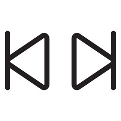 skip forward and previous icon set media player vector image