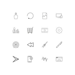 web linear thin icons set outlined simple vector image