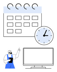 worker scheduling tasks with clipboard near large vector image