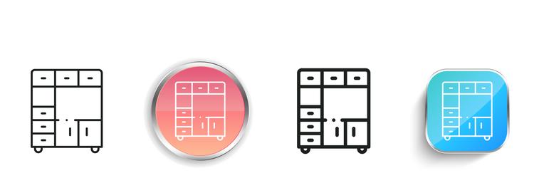 closet icon thin linear regular and button style vector image