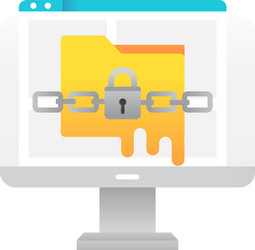 damaged data broken file on computer monitor icon vector image