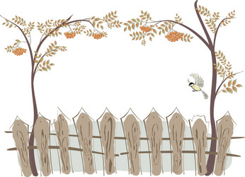 frame in the form of a fence and rowan eps10 vector image