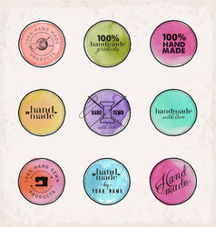 Hand made labels badges and design elements vector