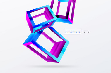 3d cube shapes geometric background trendy vector