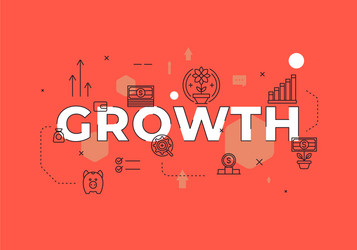 Growth text concept modern flat style vector