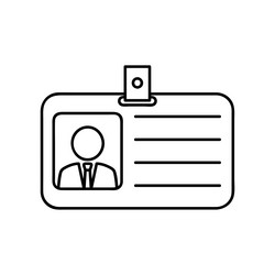 Identification card line icon for mobile and web vector