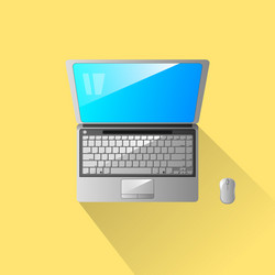 Notebook laptop on yellow background vector