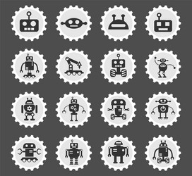 robots icon set vector image