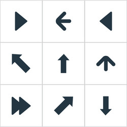 set of 9 simple indicator icons can be found vector image