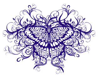 Premium Vector  Butterfly logo symbol stencil design tattoo