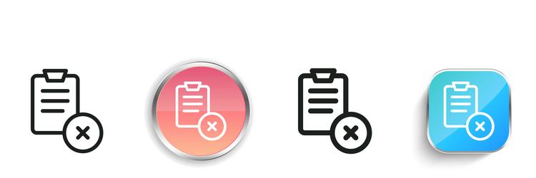 fail icon thin linear regular and button style vector image
