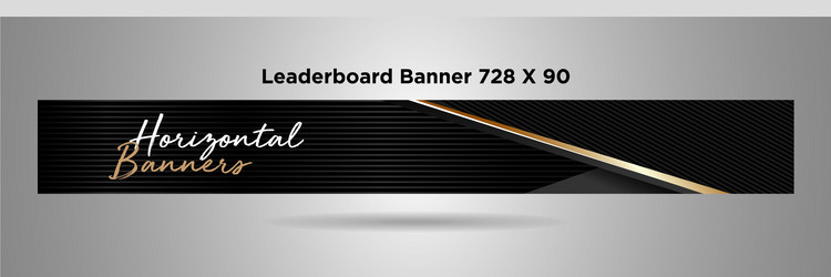 Leaderboard banner 728x90 black gold vector