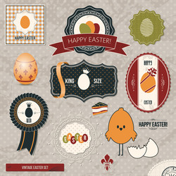 Set of easter elements Royalty Free Vector Image