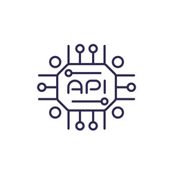 api icon for web line design vector