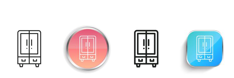 closet icon thin linear regular and button style vector image