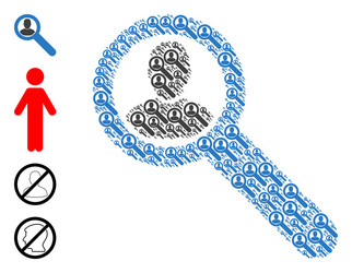 Locate user recursive mosaic self icons vector