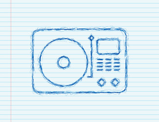 music sketch icon in flat style voice vector