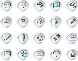 speech bubble and smartphone app buttons icon set vector image