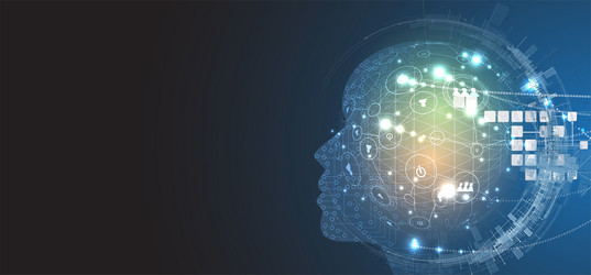 artificial intelligence technology web background vector image