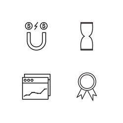 Business simple outlined icons set vector