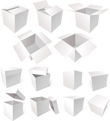 Cardboard boxes isolated on white background Vector Image