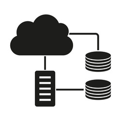 cloud server data storage icon connection vector image