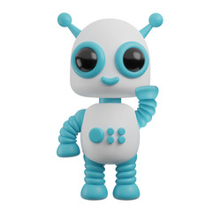 Cute little robot realistic 3d vector