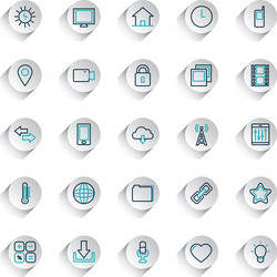 location pin and smartphone app buttons icon set vector image