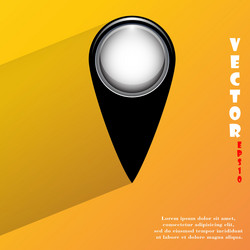 Map pointers flat modern web button with long vector