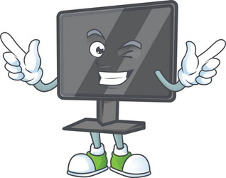a comical face computer screen mascot design vector image