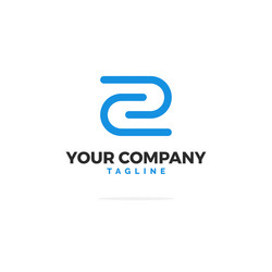 blue logo letter z line vector