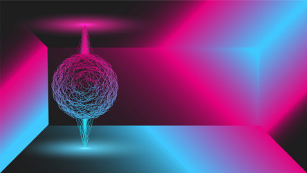 glowing mystic 3d ball blue-pink gradient energy vector